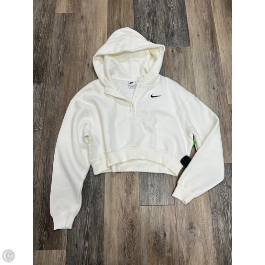 Athletic Sweatshirt Hoodie By Nike Apparel In Cream, Size: M