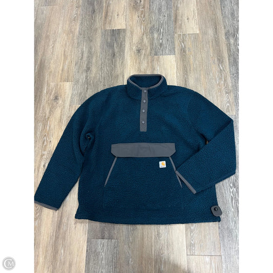 -Jacket Faux Fur & Sherpa By Carhartt In Teal, Size: Xl