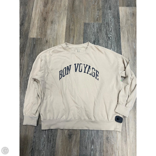 Sweatshirt Crewneck By Z Supply In Tan, Size: M