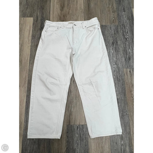 Jeans Crop By Madewell In Cream Denim, Size: 12