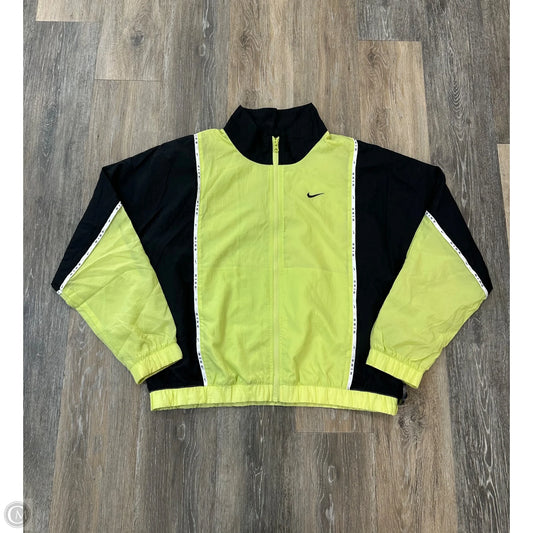 Jacket Windbreaker By Nike Apparel In Black & Green, Size: S