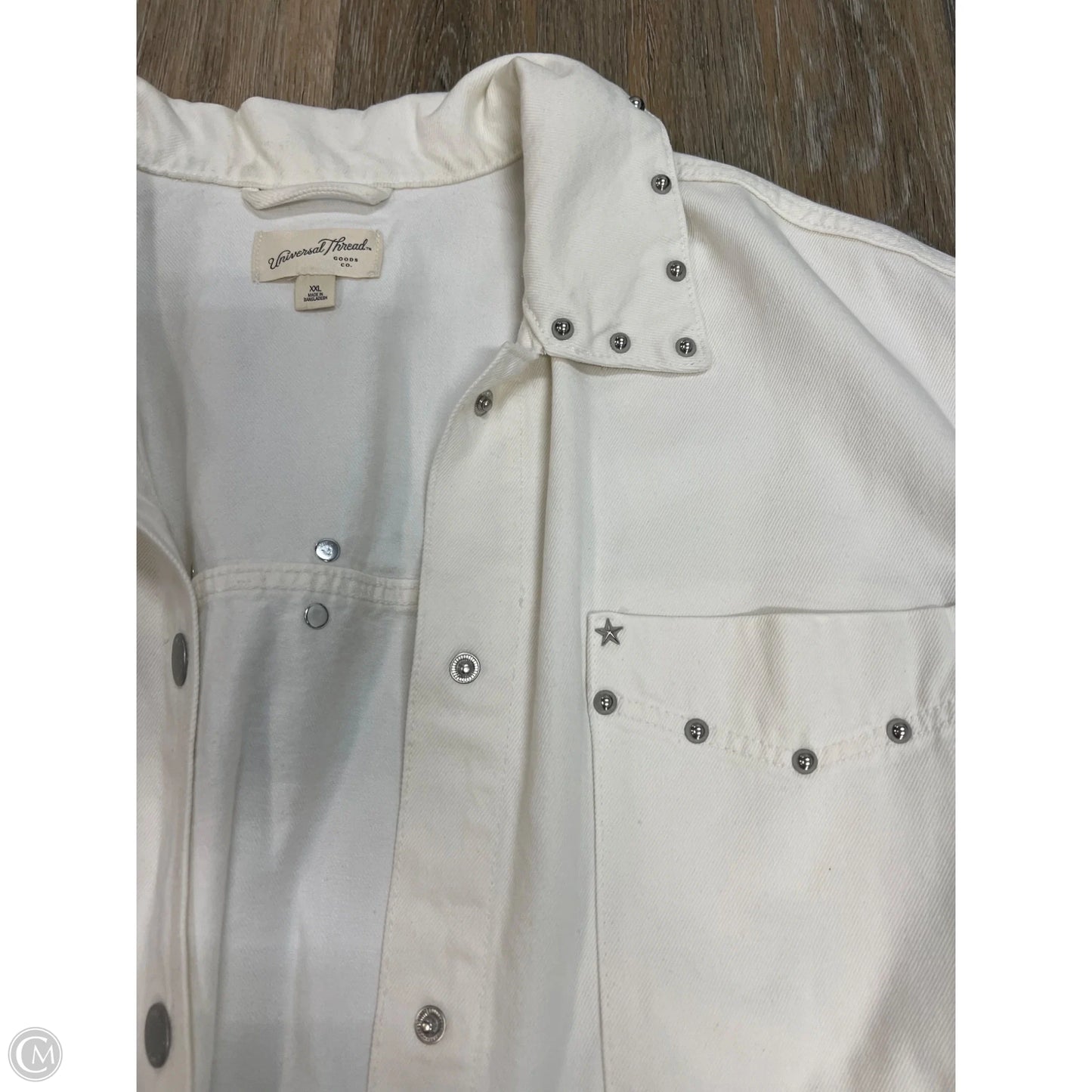 Jacket Denim By Universal Thread In White Denim, Size: Xxl