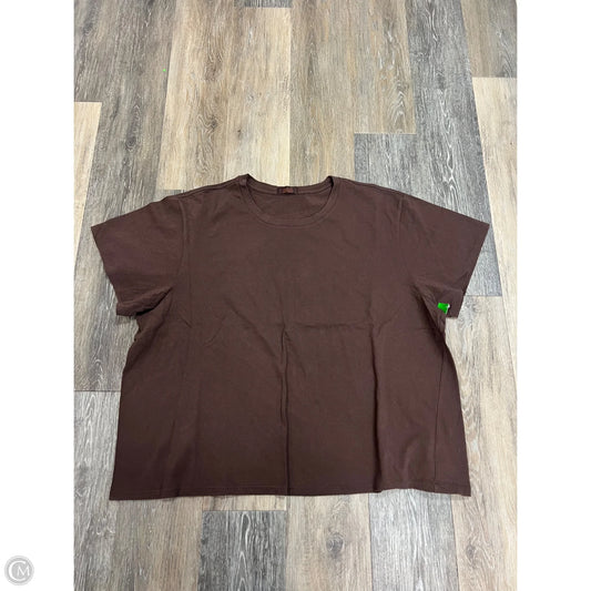 Top Short Sleeve By Nuuds In Brown, Size: 3x