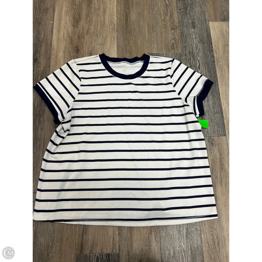 Athletic Top Short Sleeve By Livi Active In Striped Pattern, Size: 3x