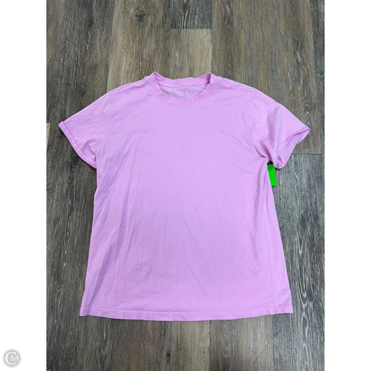 Athletic Top Short Sleeve By Lululemon In Pink, Size: M