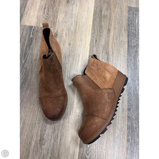 Boots Ankle Heels By Sorel In Tan, Size: 8.5