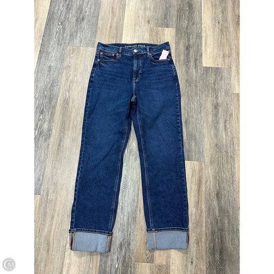 Jeans Straight By American Eagle In Blue Denim, Size: 10