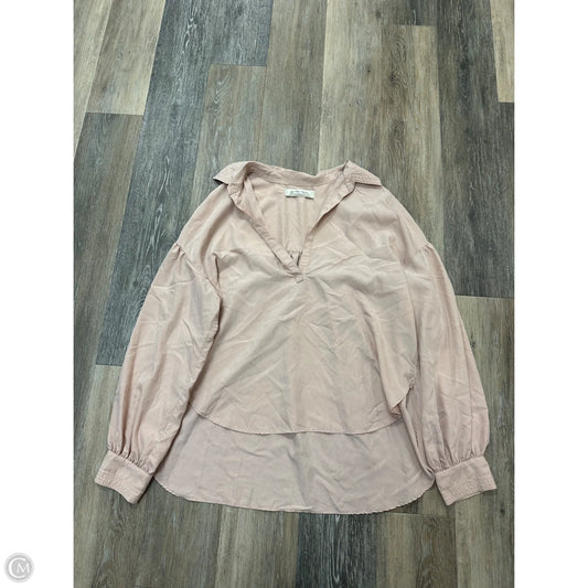 Blouse Long Sleeve By We The Free In Pink, Size: M