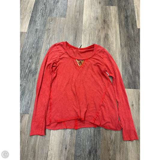 Top Long Sleeve By Free People In Red, Size: M