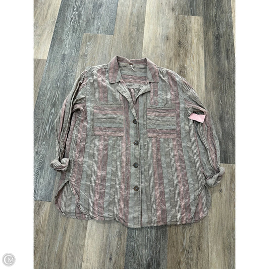 Blouse Long Sleeve By Free People In Striped Pattern, Size: S