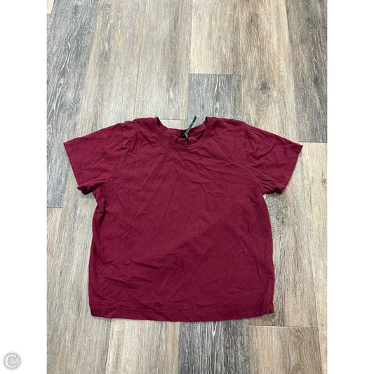 Top Short Sleeve By Anthropologie In Maroon, Size: S