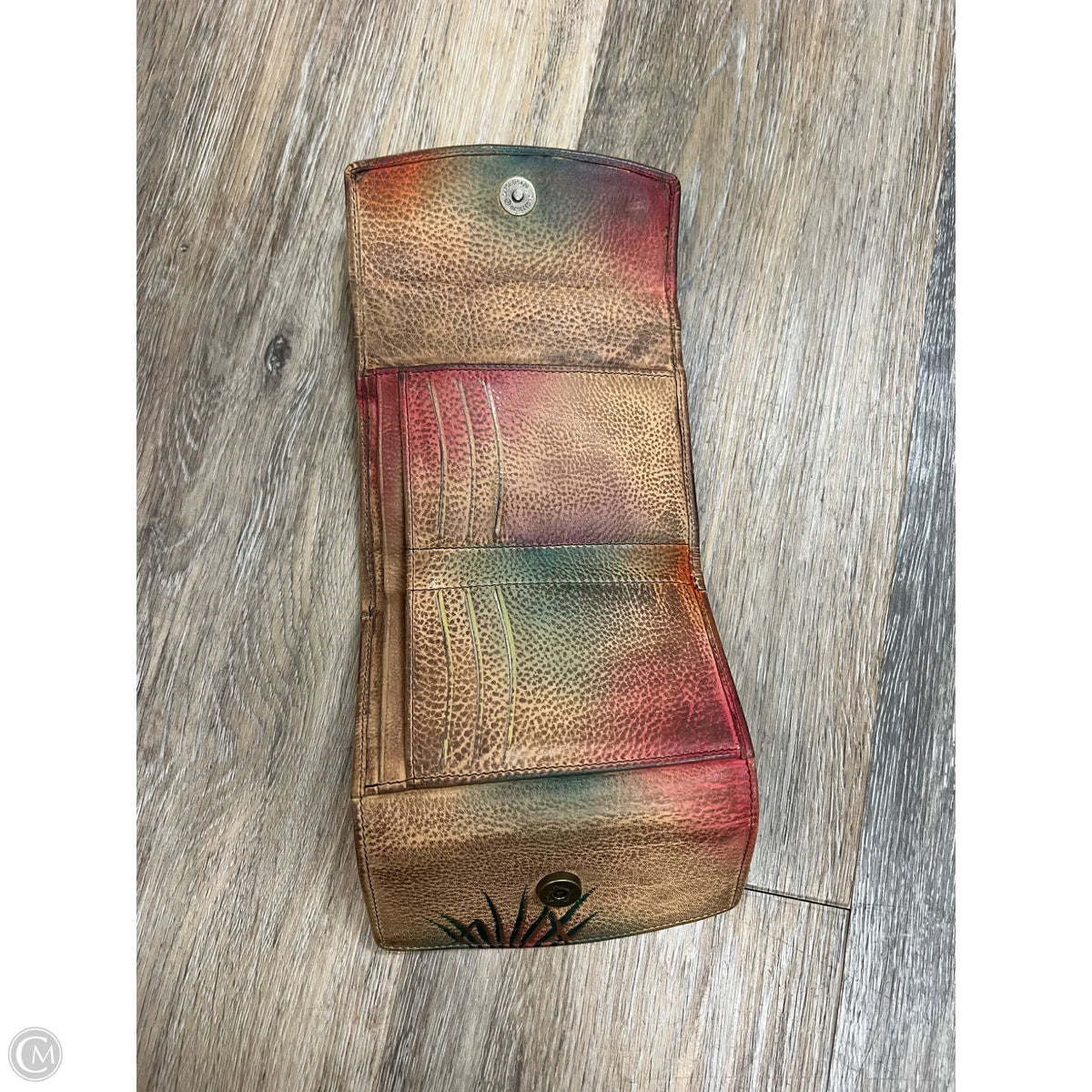 Wallet Leather By Anuschka, Size: Small