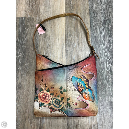 Handbag Leather By Anuschka, Size: Medium