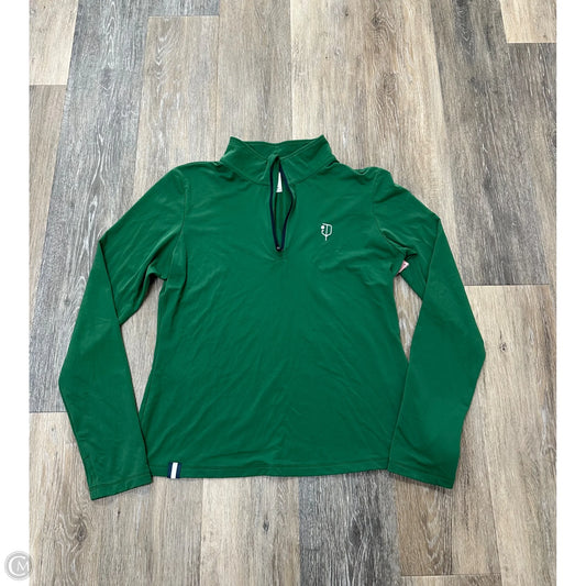 Athletic Top Long Sleeve Collar By J Pritchard In Green, Size: M