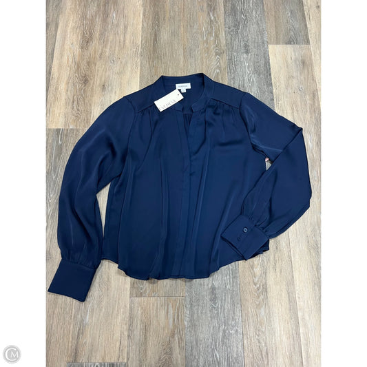 Blouse Long Sleeve By Evereve In Blue, Size: L