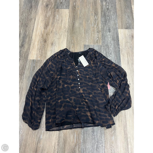 Blouse Long Sleeve By Rails In Animal Print, Size: L