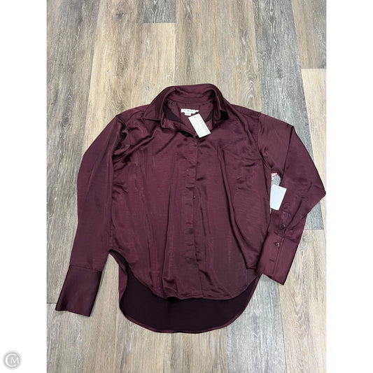 Blouse Long Sleeve By Good American In Maroon, Size: Xxs/XS
