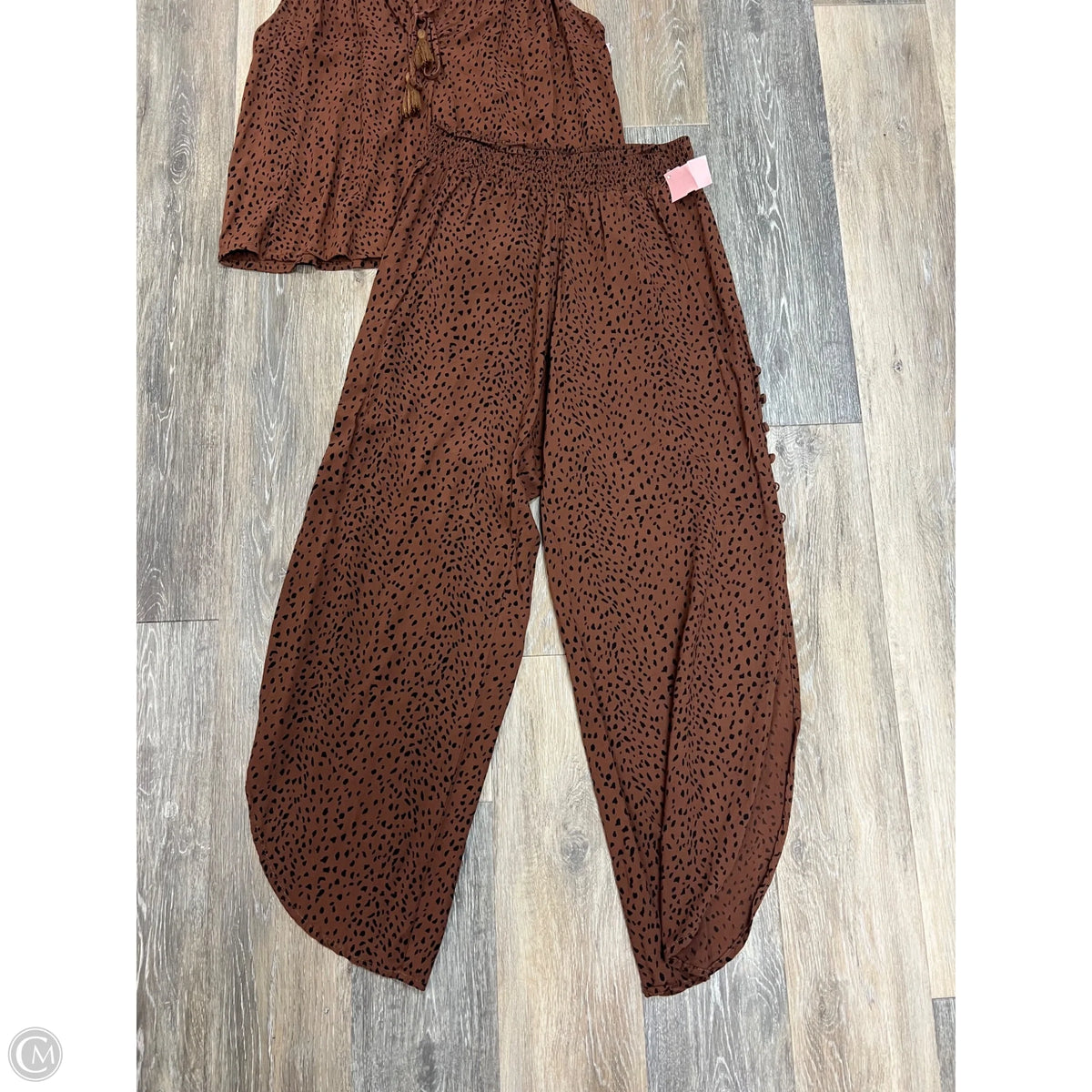 Pants Set 2pc By Khush In Brown, Size: L