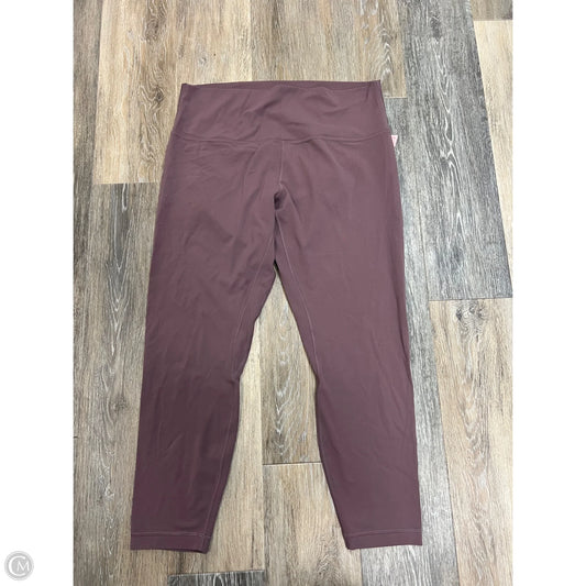 Athletic Leggings By Lululemon In Mauve, Size: 14