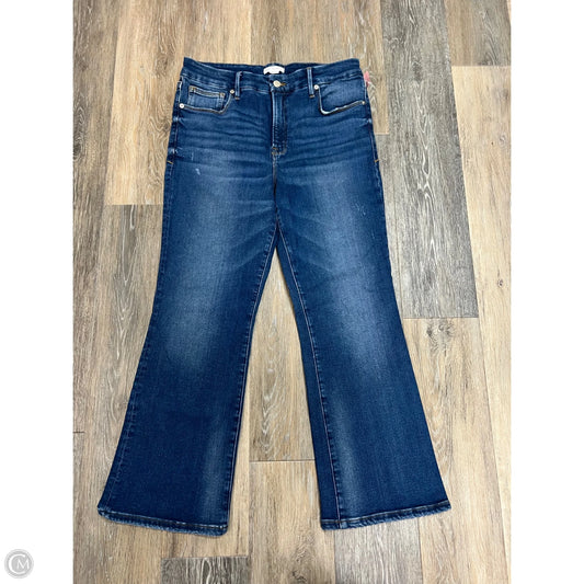 Jeans Flared By Good American In Blue Denim, Size: 12/31