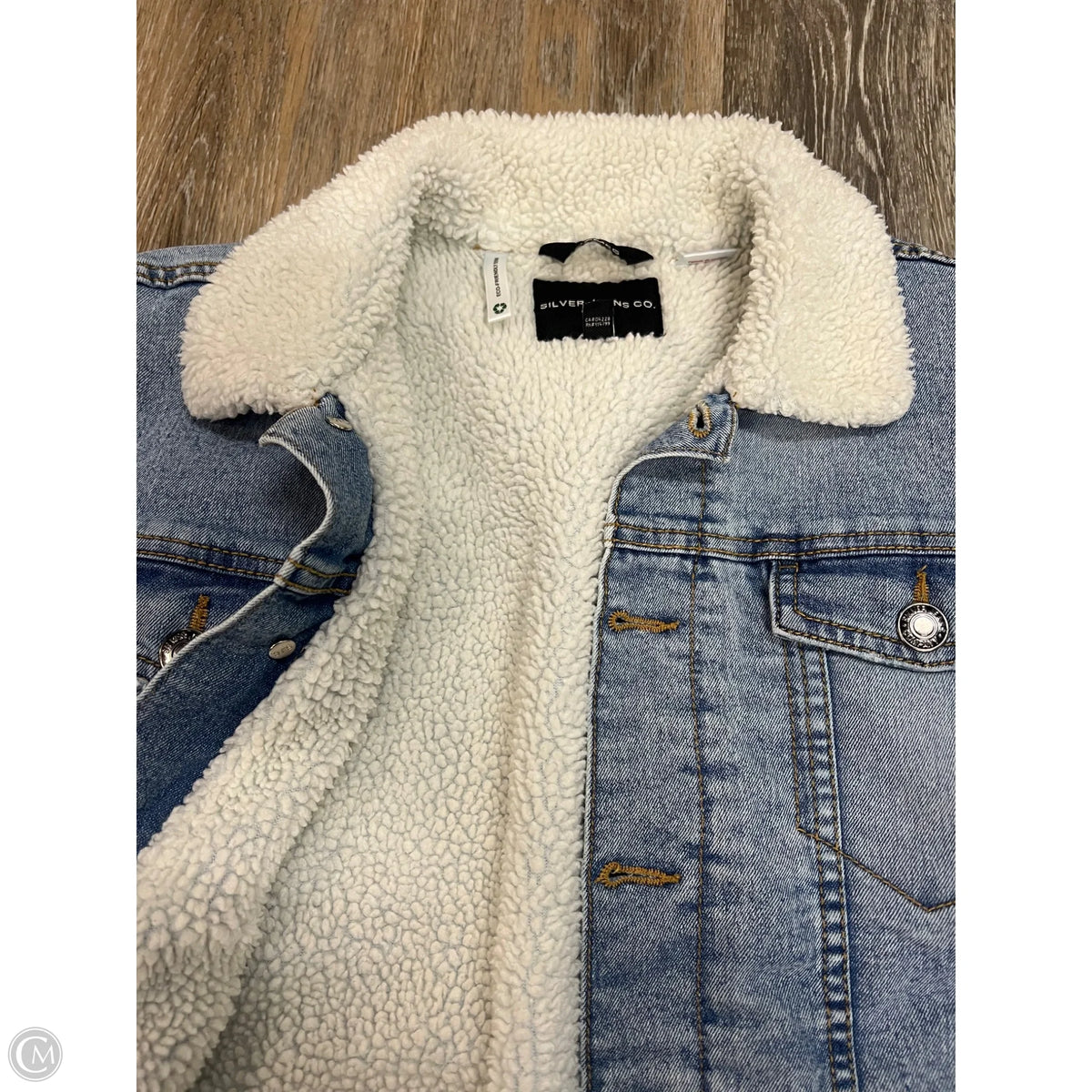 Jacket Denim By Silver In Blue Denim, Size: L