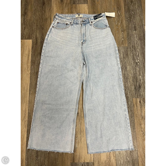 Jeans Wide Leg By Abercrombie And Fitch In Blue Denim, Size: 10l
