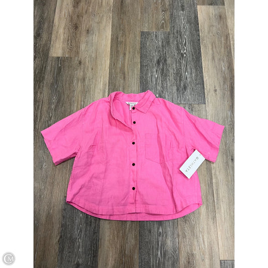 Blouse Short Sleeve By Athleta In Pink, Size: S