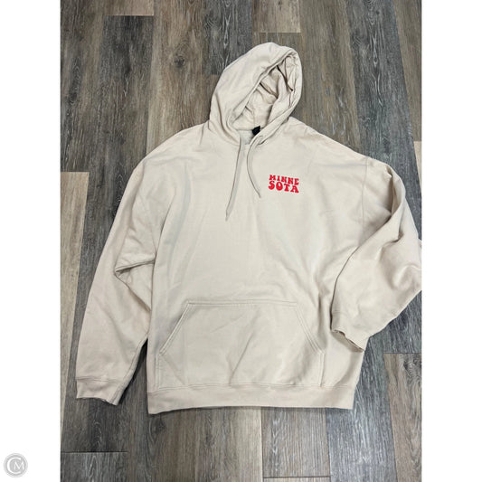 Sweatshirt Hoodie By Gildan In Beige, Size: 2x