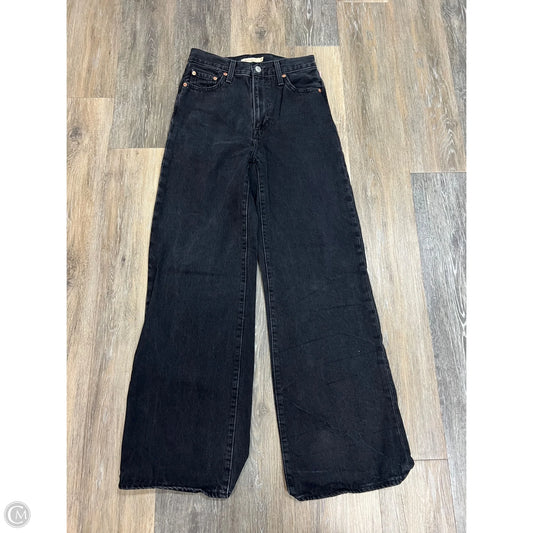 Jeans Wide Leg By Levis In Black Denim, Size: 2/26