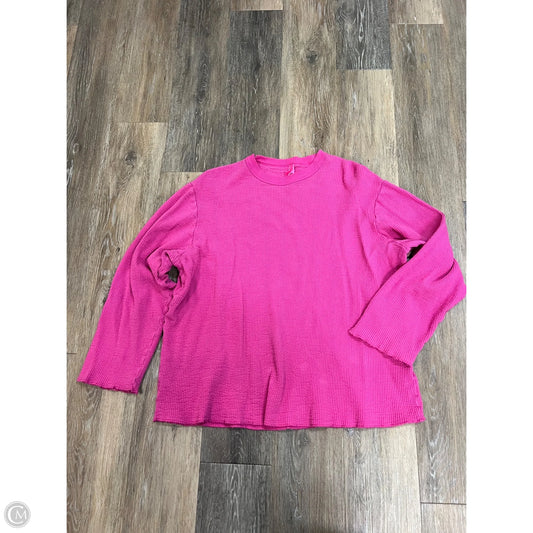 Top Long Sleeve Crew Neck By Skims In Pink, Size: L