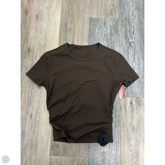 Athletic Top Short Sleeve By Lululemon In Brown, Size: S