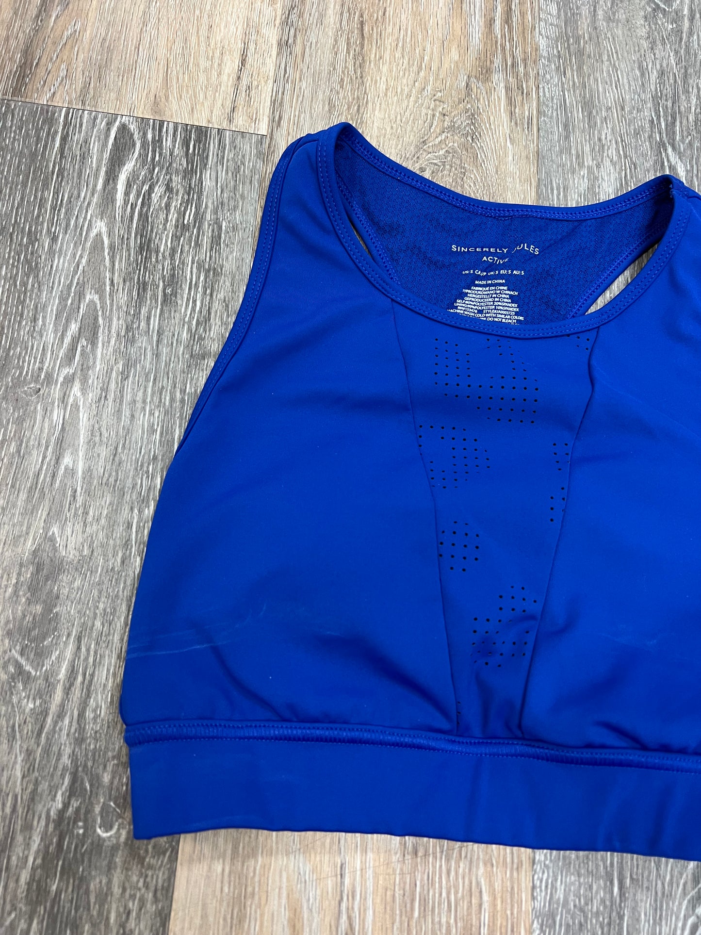 Blue Athletic Bra Sincerely Jules, Size S