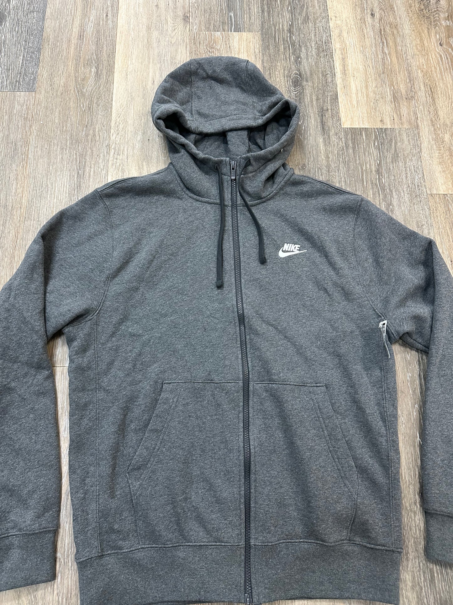 Athletic Sweatshirt Hoodie By Nike Apparel In Grey, Size: M