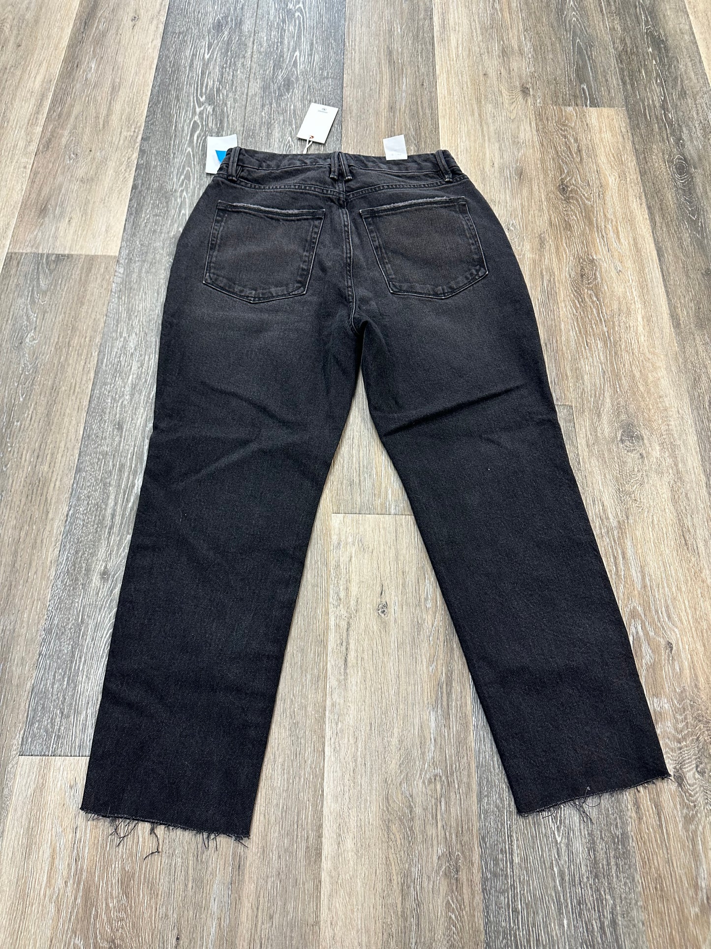 Black Denim Jeans Straight Good American, Size 2