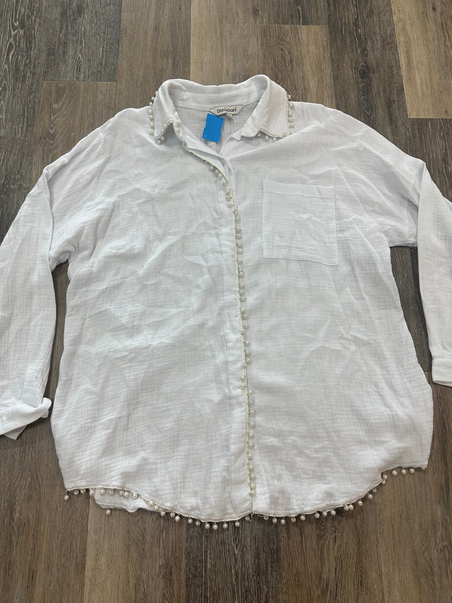 White Blouse Long Sleeve Davi & Dani, Size L