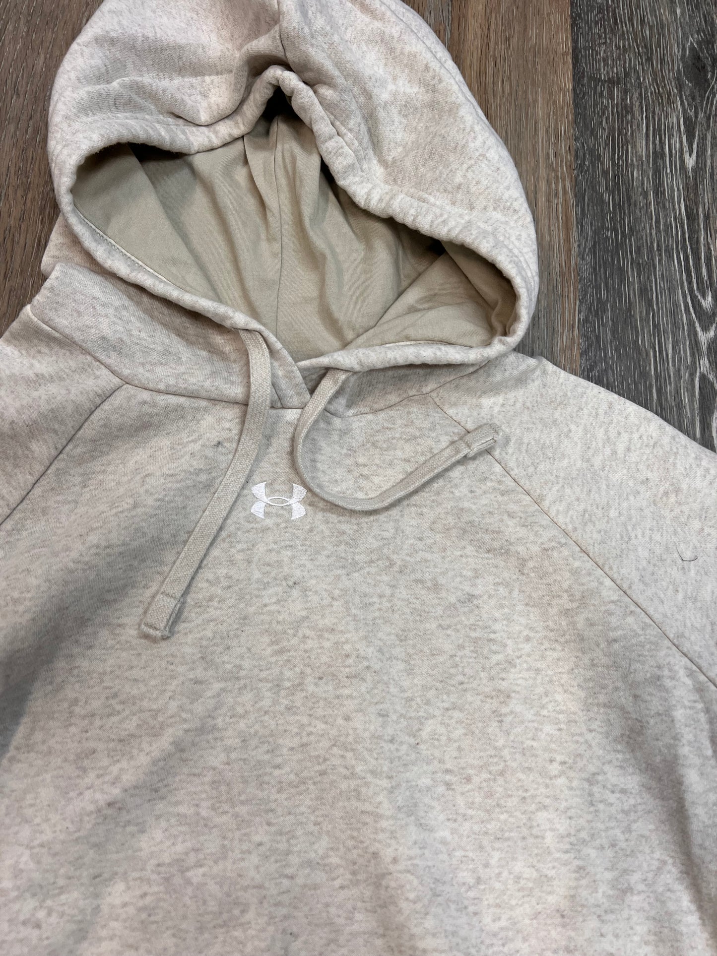 Athletic Sweatshirt Hoodie By Under Armour In Cream, Size: L