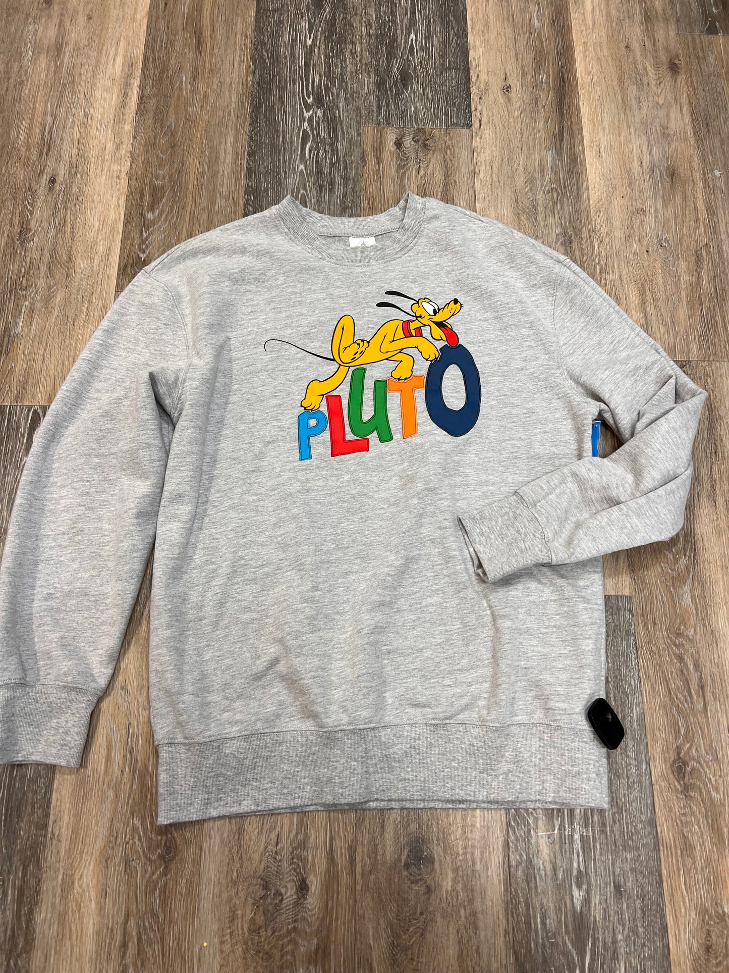 Athletic Sweatshirt Crewneck By Disney Store In Grey, Size: M