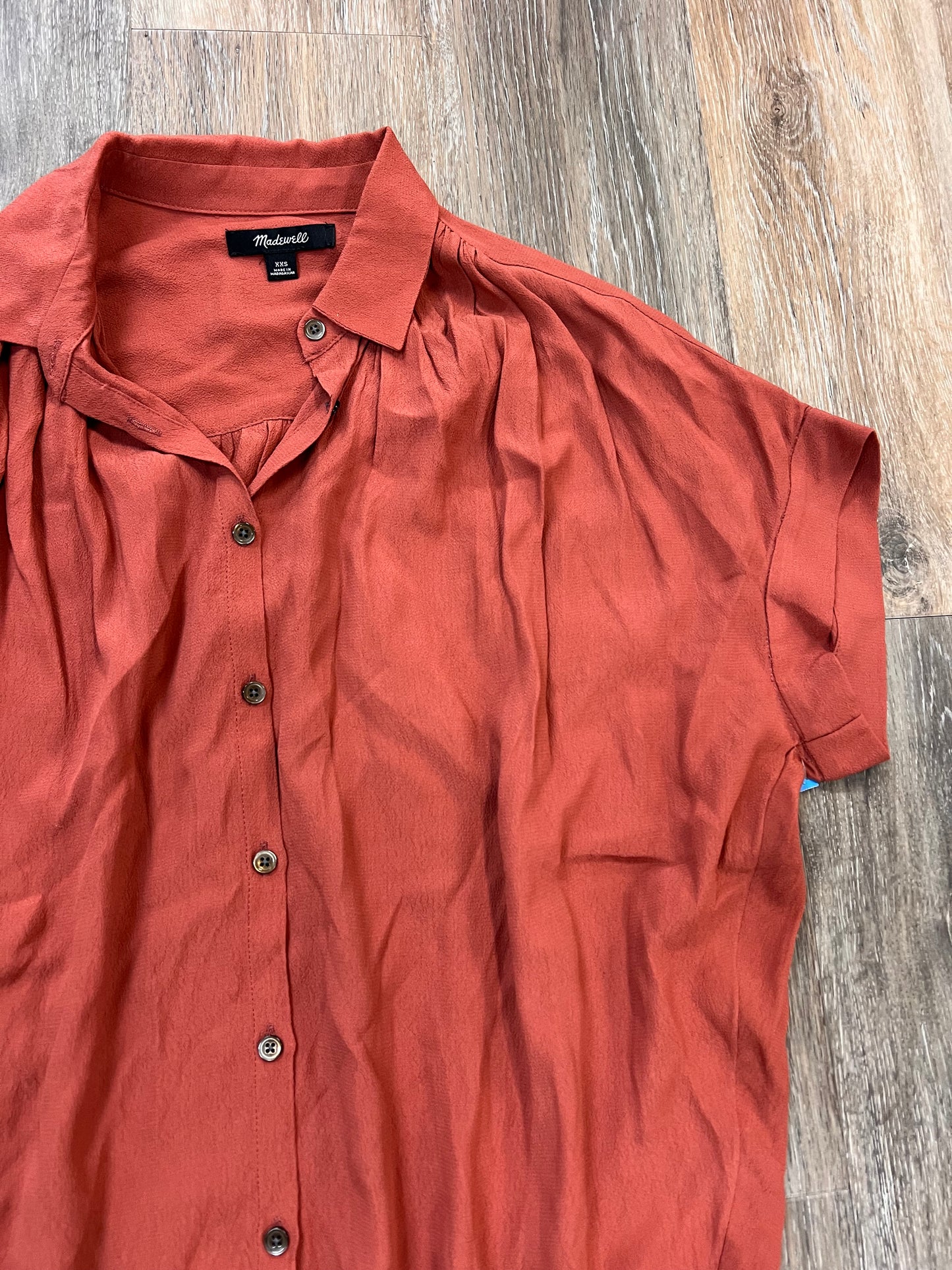 Blouse Short Sleeve By Madewell In Orange, Size: Xxs