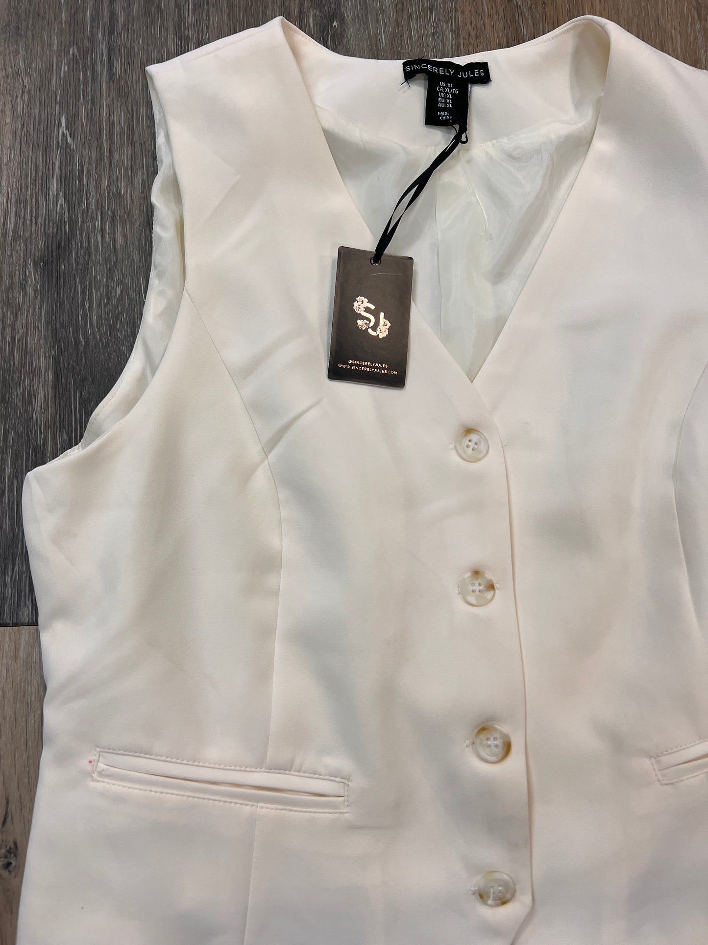 Vest Other By Sincerely Jules In Cream, Size: Xl