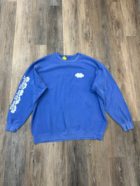 Athletic Sweatshirt Crewneck By Comfort Colors In Blue, Size: 2x