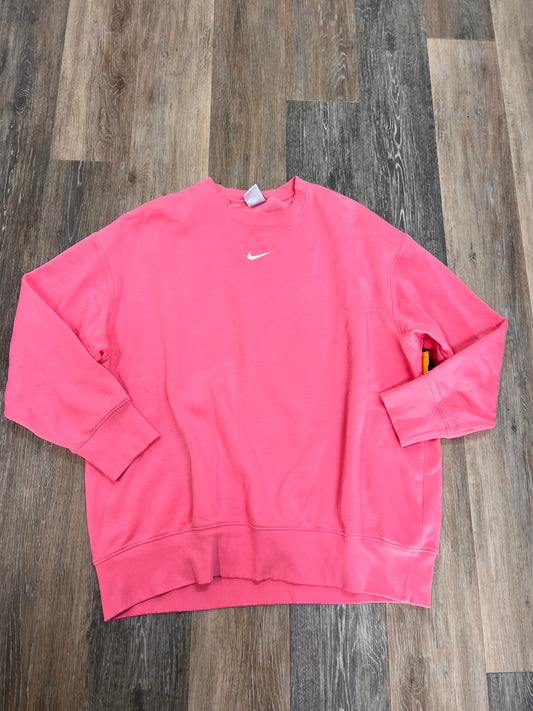 Athletic Sweatshirt Crewneck By Nike Apparel In Pink, Size: L