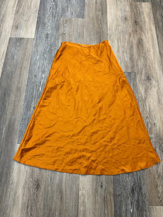 Skirt Midi By Express In Orange, Size: Xxs