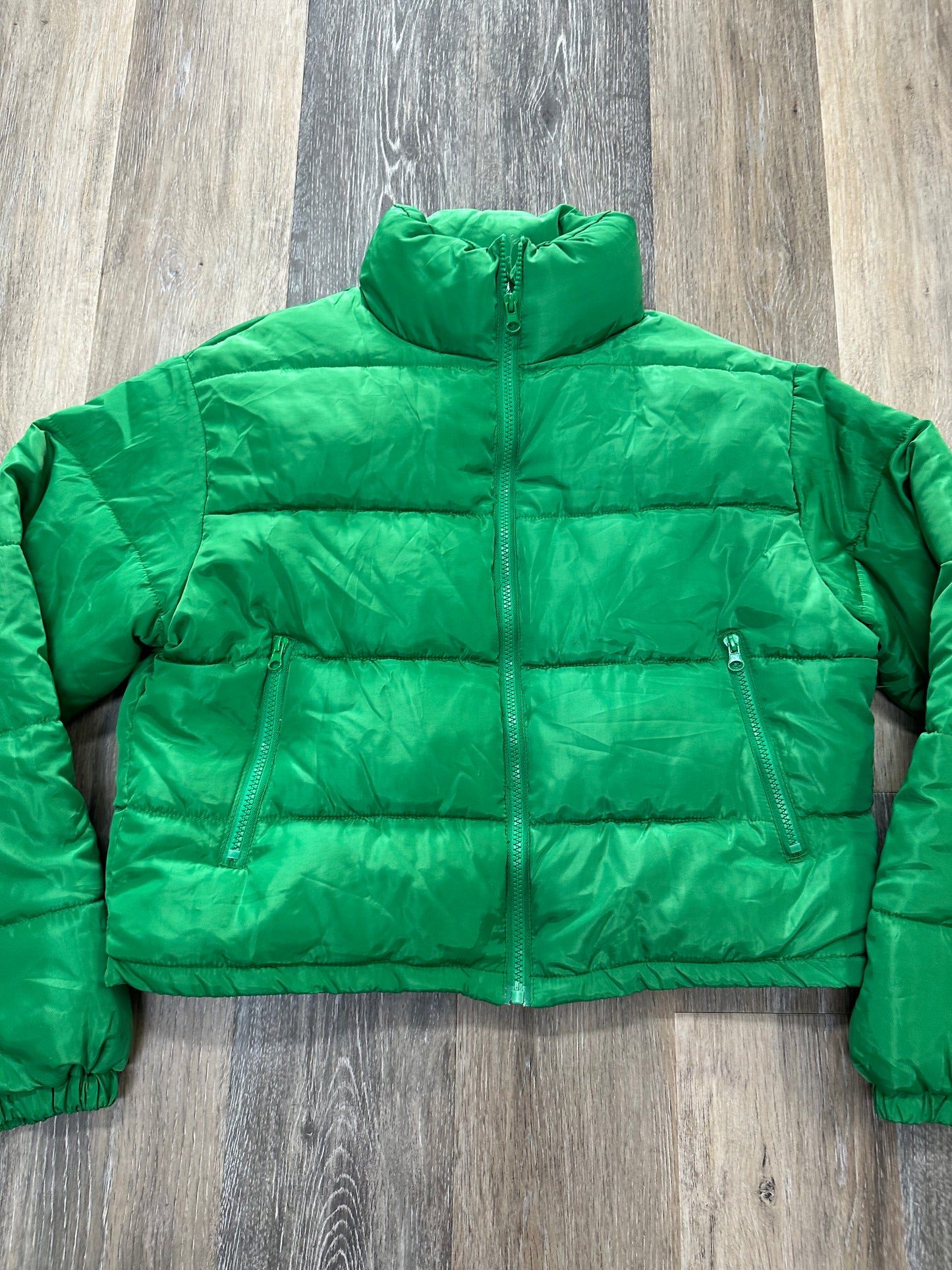 Jacket Puffer & Quilted By Princess Polly In Green, Size: 2