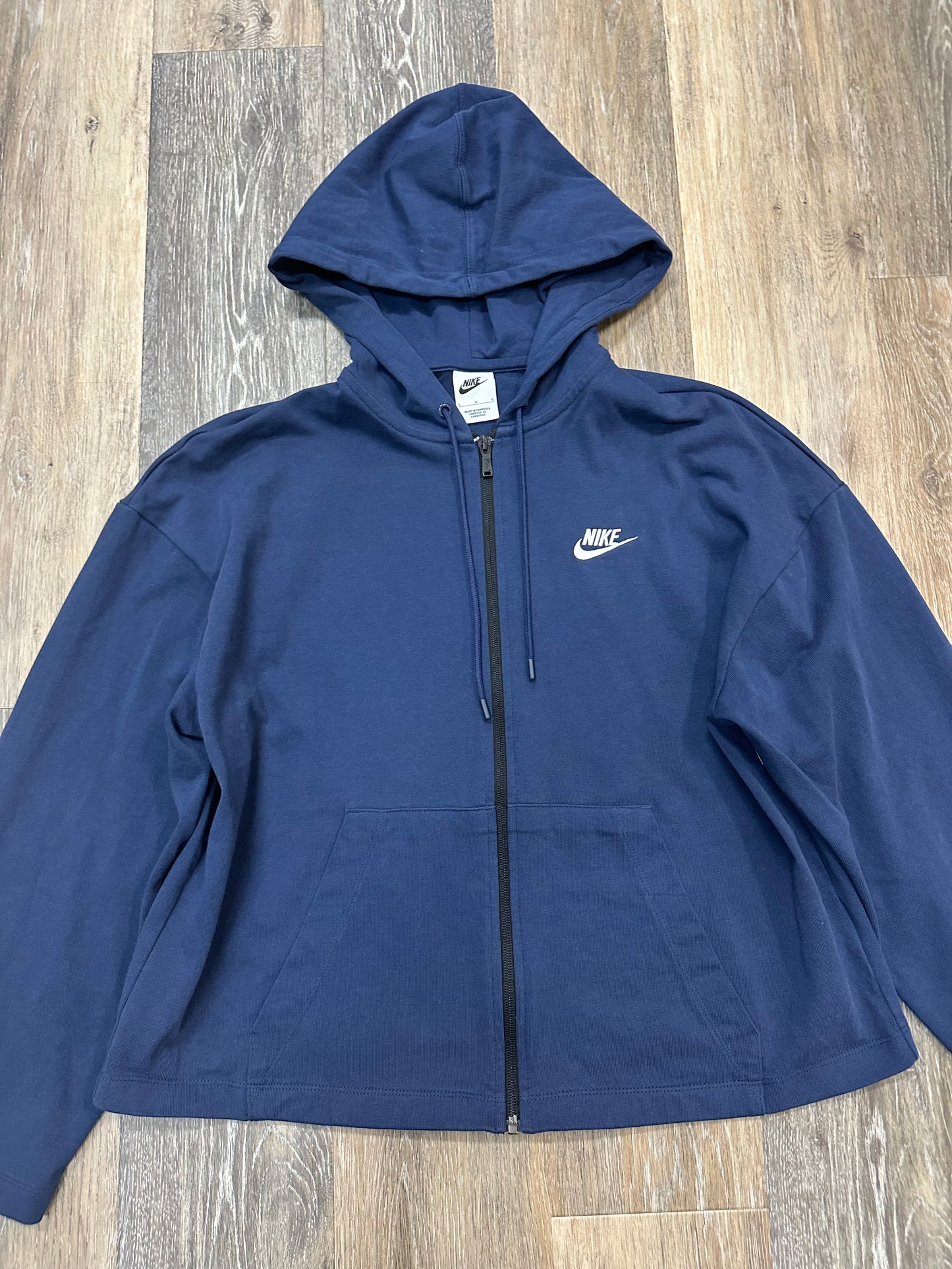 Athletic Sweatshirt Hoodie By Nike Apparel In Blue, Size: L