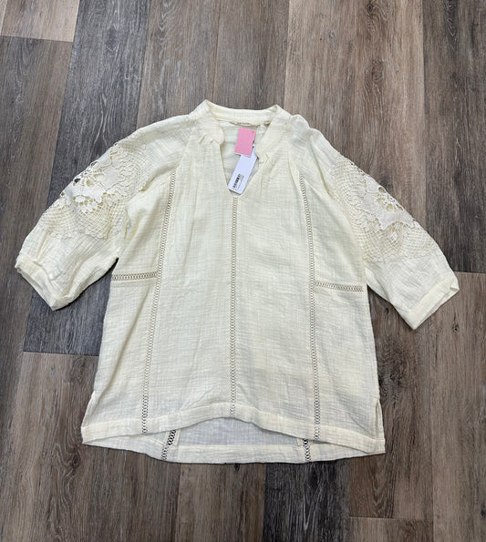 Blouse 3/4 Sleeve By Soft Surroundings In Cream, Size: S