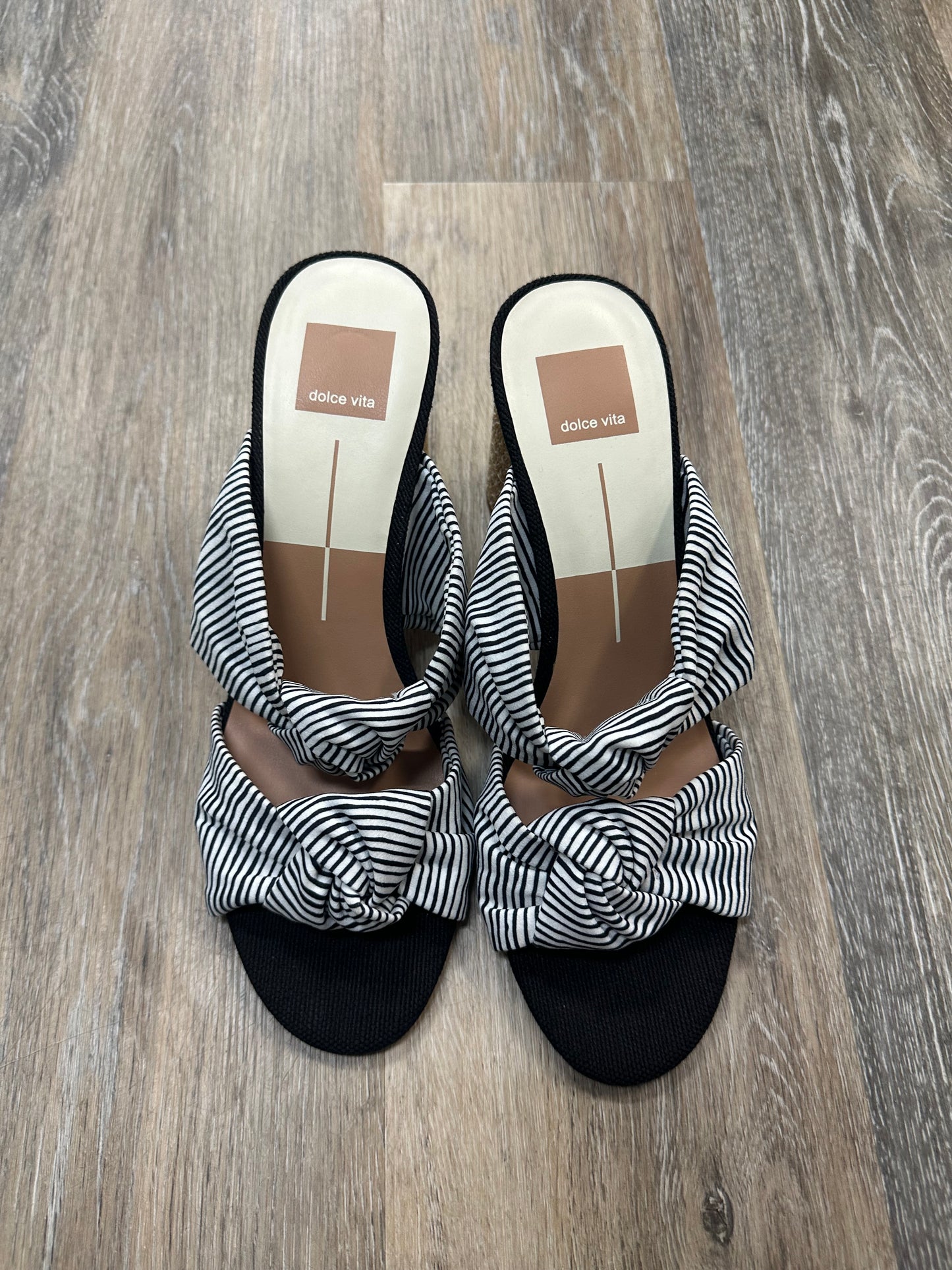 Black & White Sandals Heels Block Dolce Vita, Size 9.5