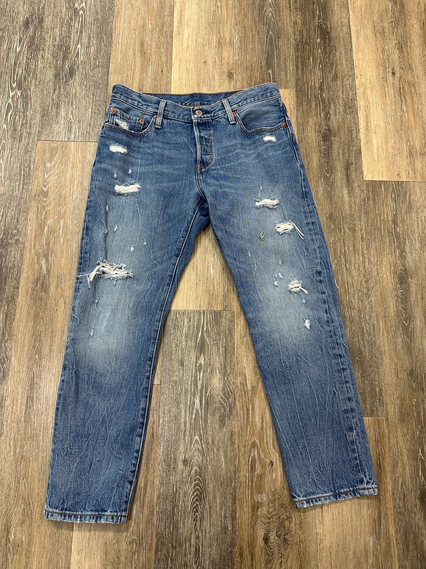 Jeans Straight By Levis In Blue Denim, Size: 6