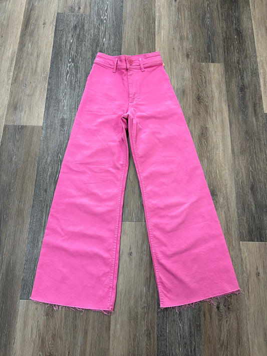 Jeans Wide Leg By Zara In Pink, Size: 0