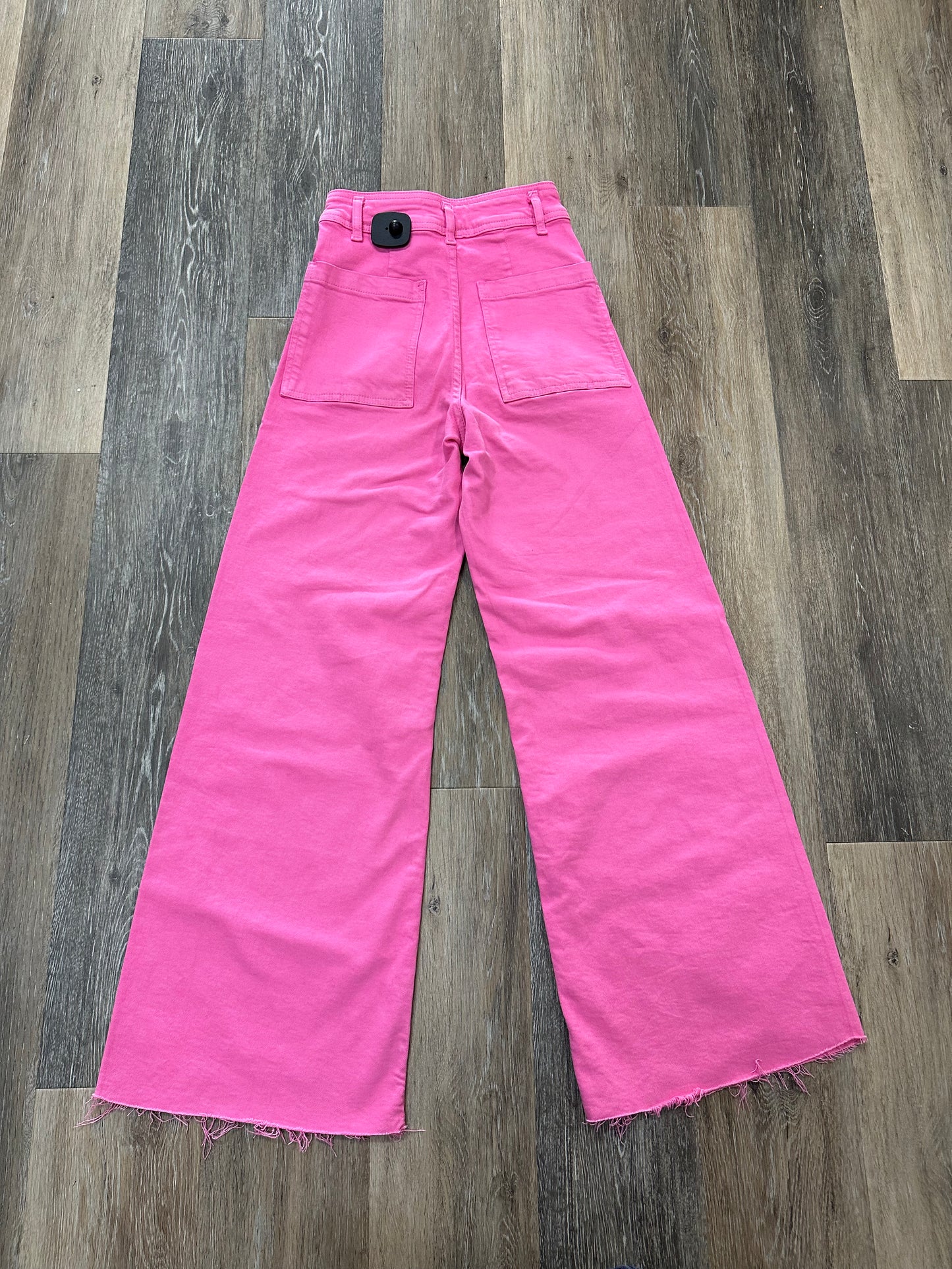 Jeans Wide Leg By Zara In Pink, Size: 0