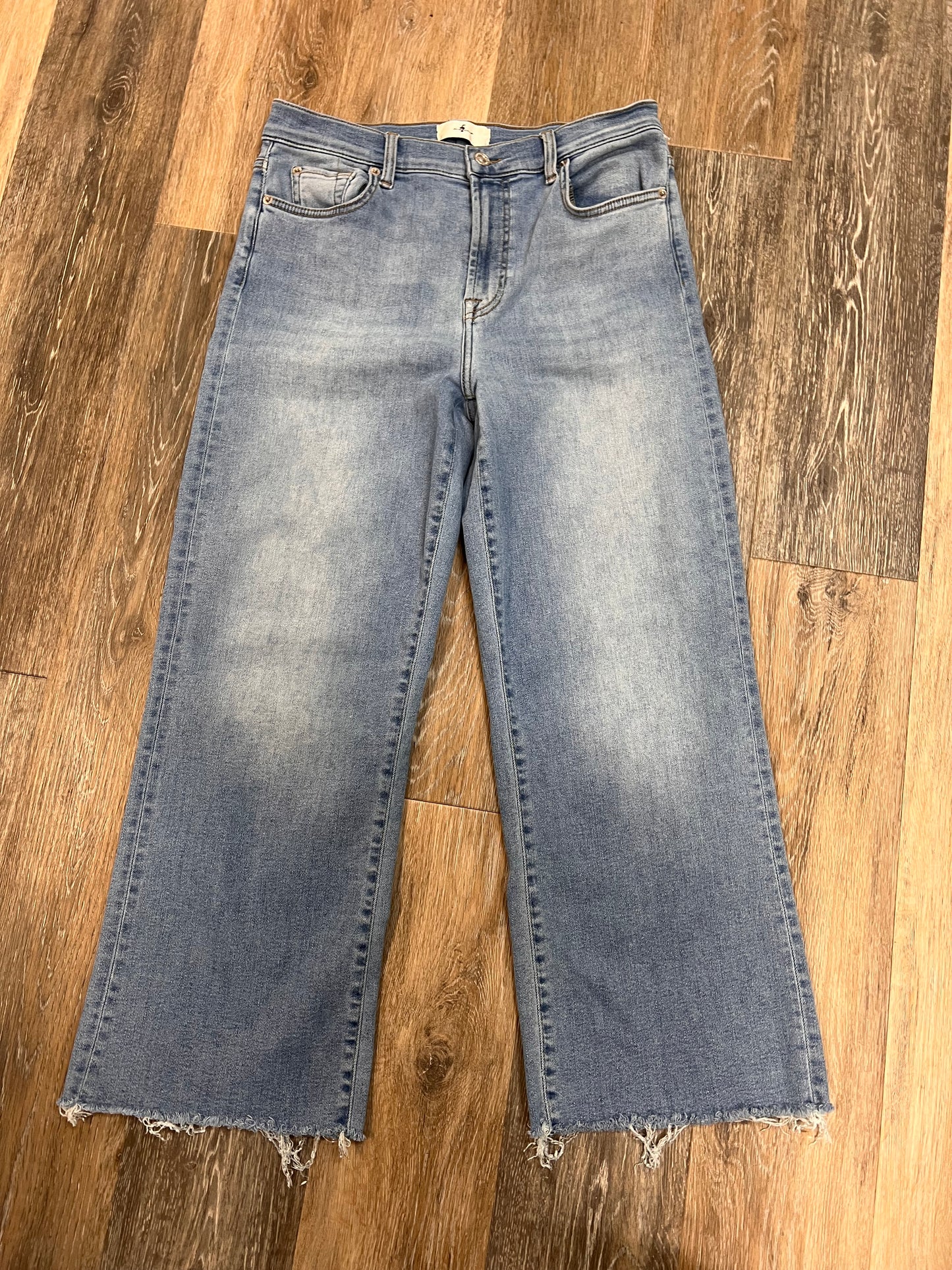 Jeans Wide Leg By 7 For All Mankind In Blue Denim, Size: 10/30